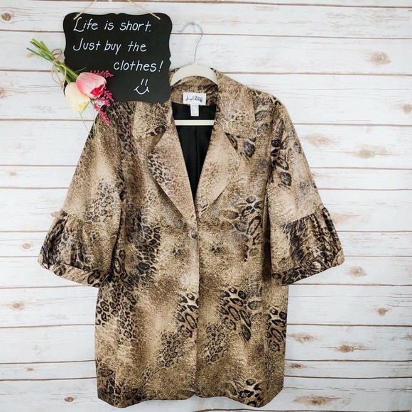 Joseph Ribkoff Jackets & Blazers - Joseph Ribkoff Jacket Size 16 Animal Print Flare